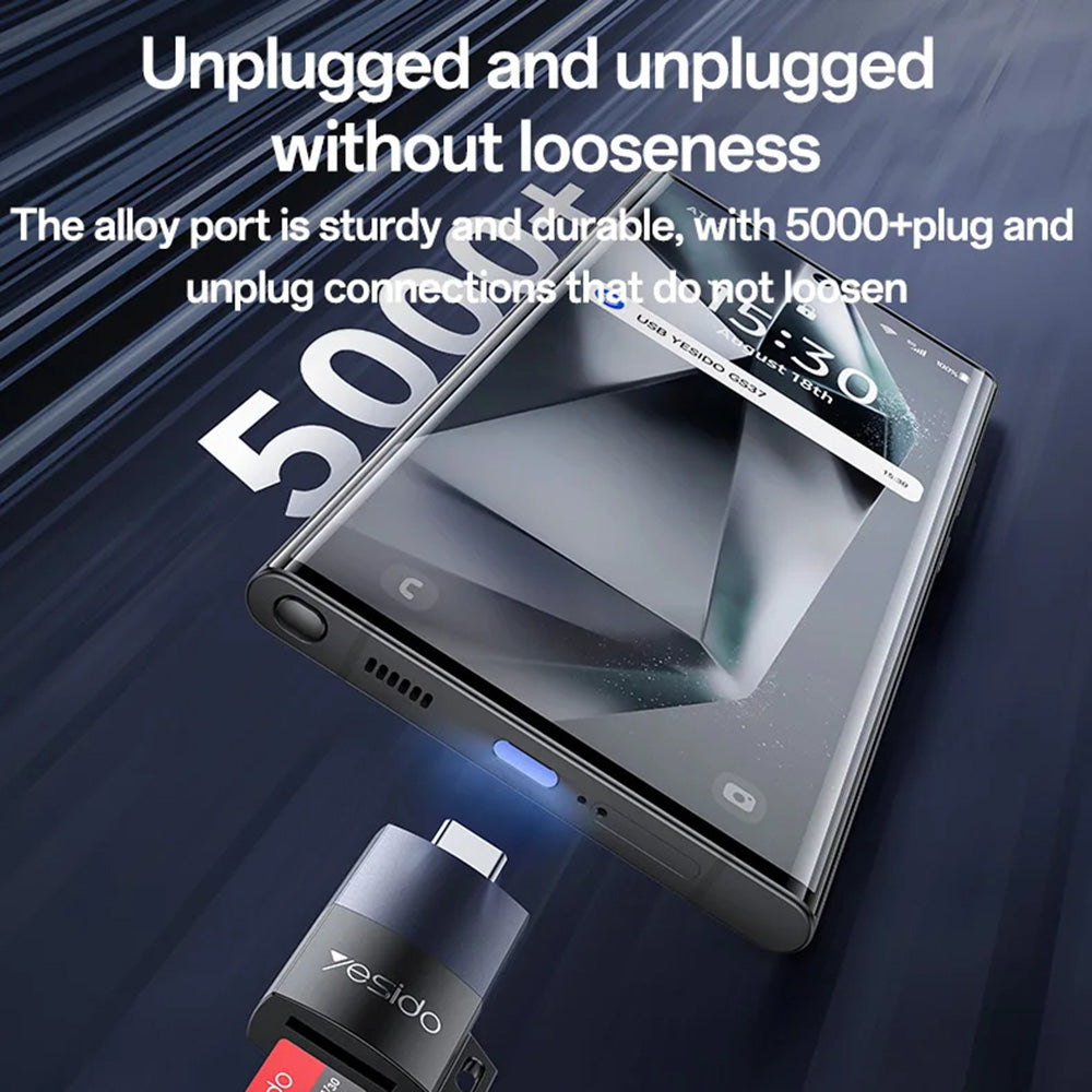 USB-C Kartenleser Yesido GS37, microSD, Schwarz