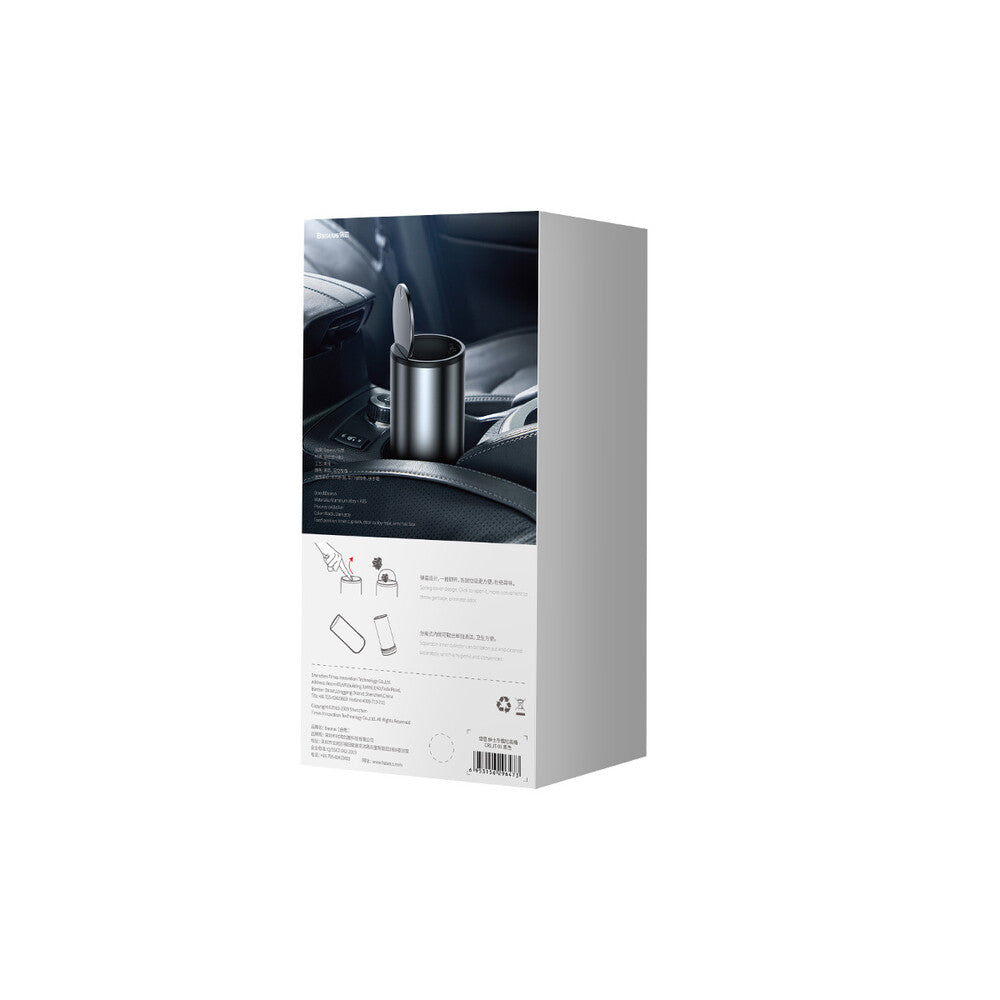 Baseus Gentleman Style Auto Prullenbak met 30 Vuilniszakken, Zwart CRLJT-01