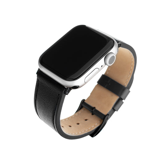 Bracelet Fixed Leather pour Apple Watch 42mm / 41mm / 40mm / 38mm Series, Noir