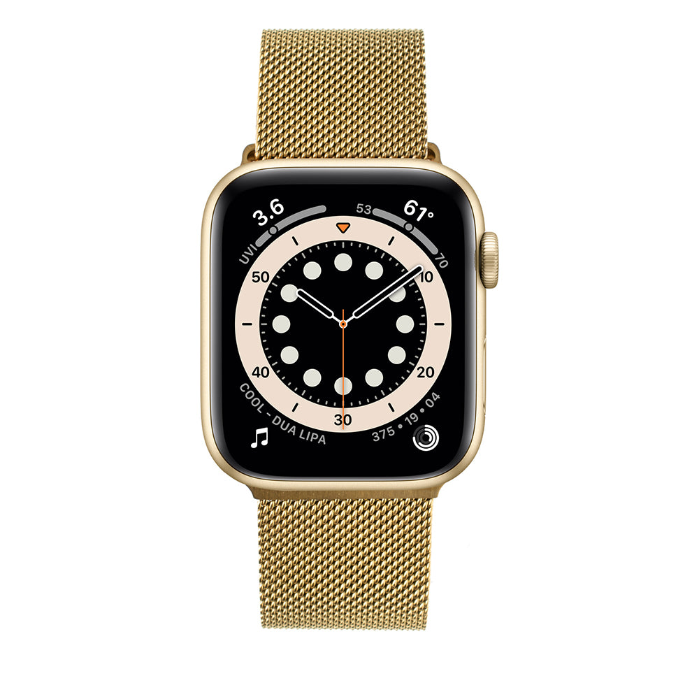 Fixed Mesh band voor Apple Watch 42mm / 41mm / 40mm / 38mm Series, Goudkleurig