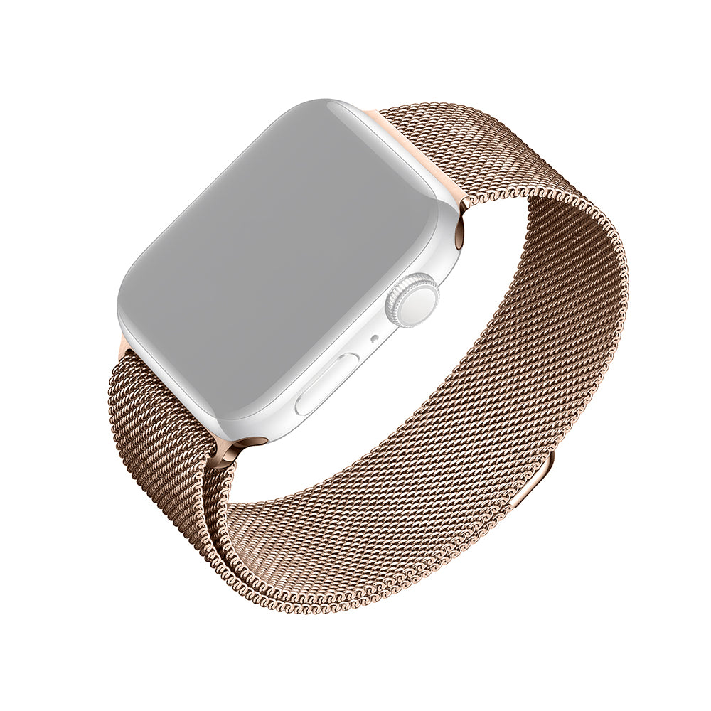 Fixed Mesh Armband für Apple Watch 42mm / 41mm / 40mm / 38mm Serie, Roségold