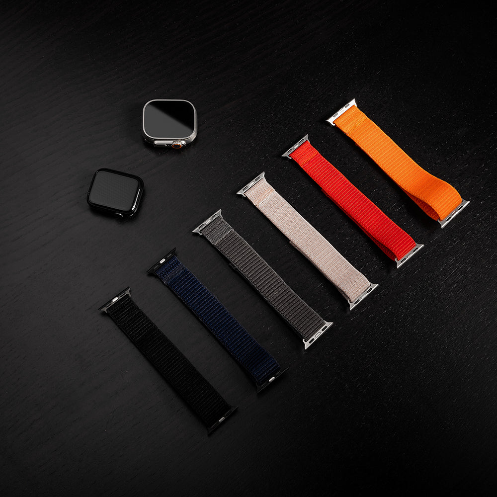 Bracelet Fixed Nylon Sporty pour Apple Watch 49mm / 46mm / 45mm / 44mm / 42mm Series, Rose Doré