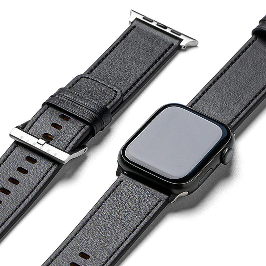 Ringke Leather One band voor Apple Watch 49mm / 46mm / 45mm / 44mm / 42mm Series, Zwart