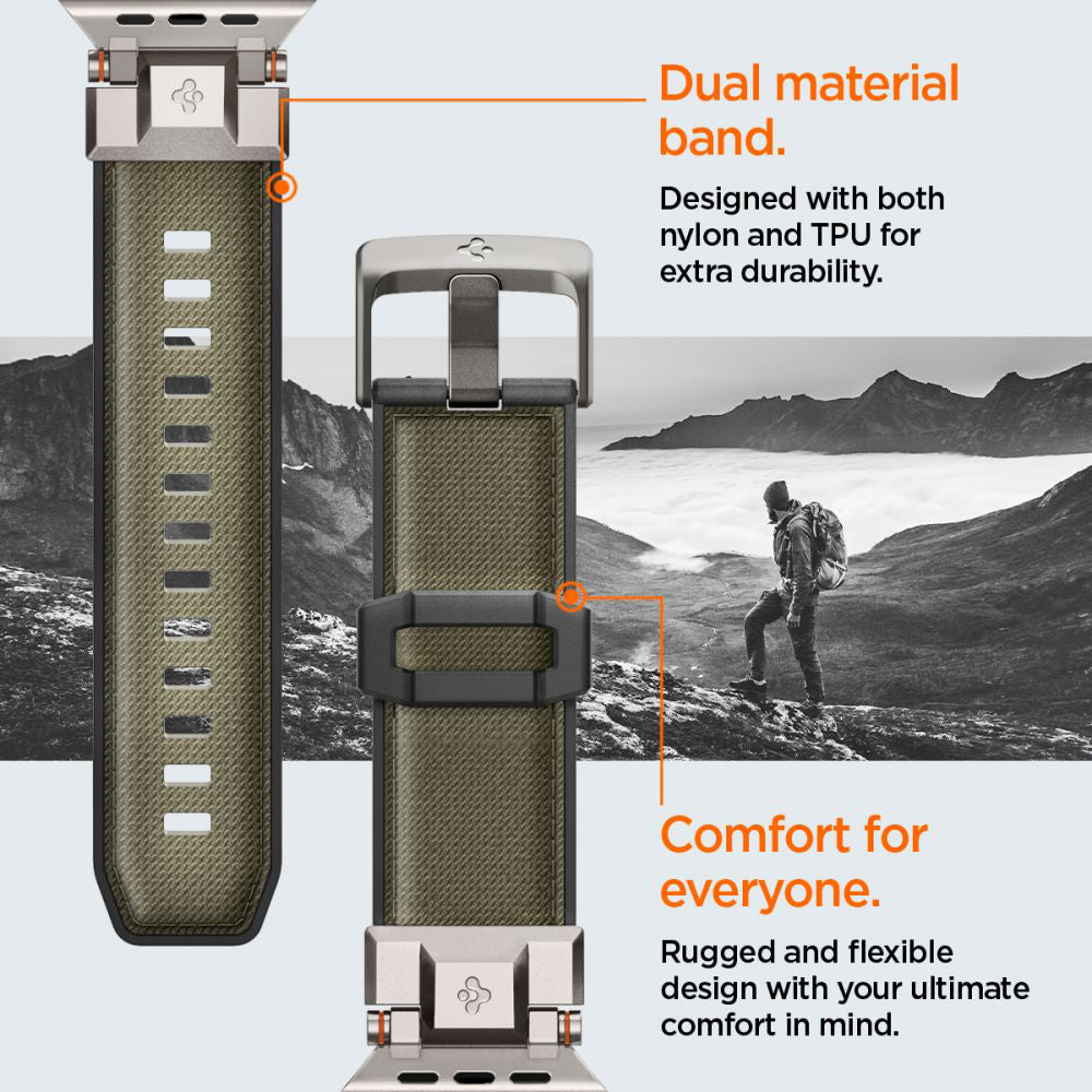 Spigen DuraPro Armor band voor Apple Watch 49mm / 46mm / 45mm / 44mm / 42mm Series, Groen AMP09102