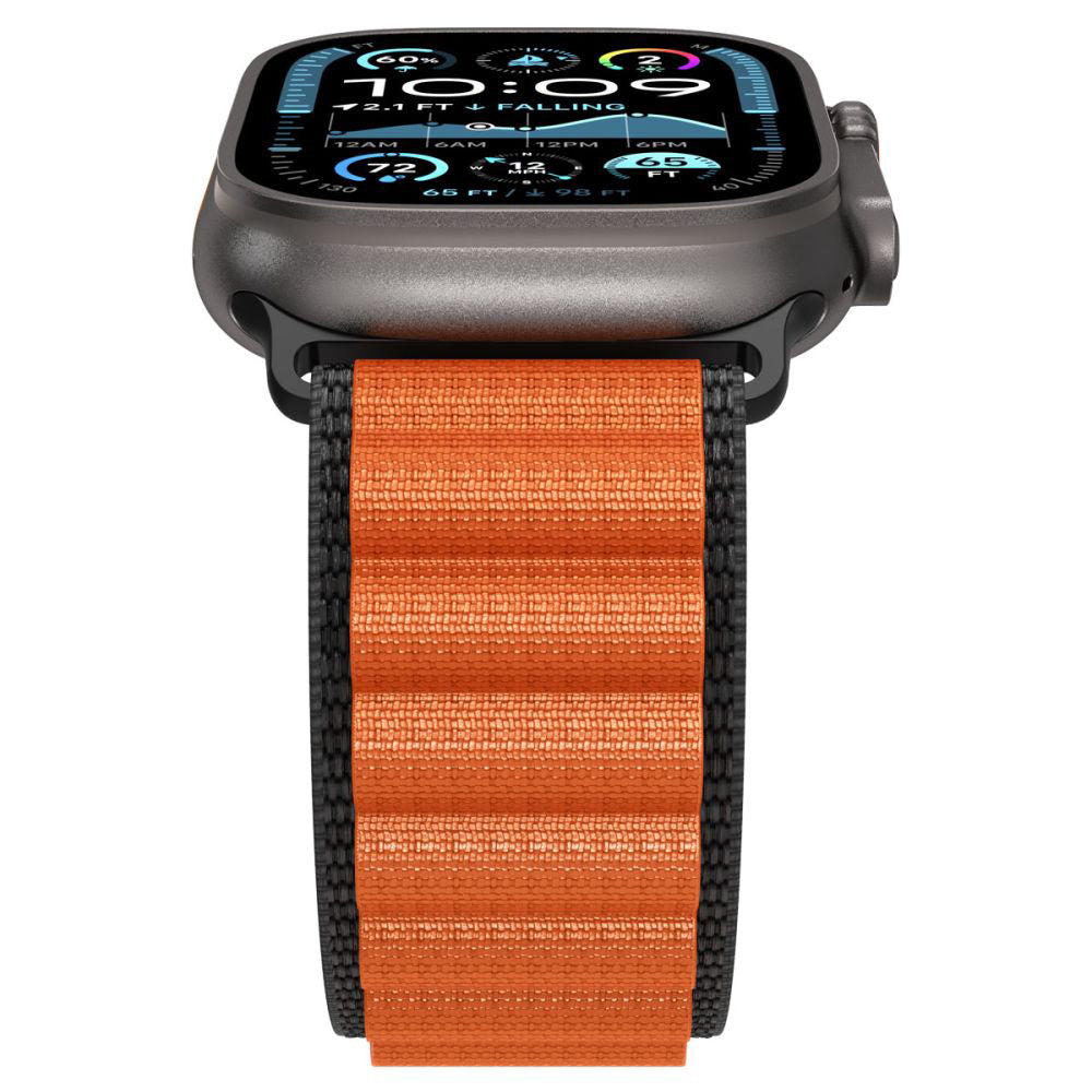 Spigen WBF1 Strap for Apple Watch 49mm / 46mm / 45mm / 44mm Series, Black Orange AMP10145