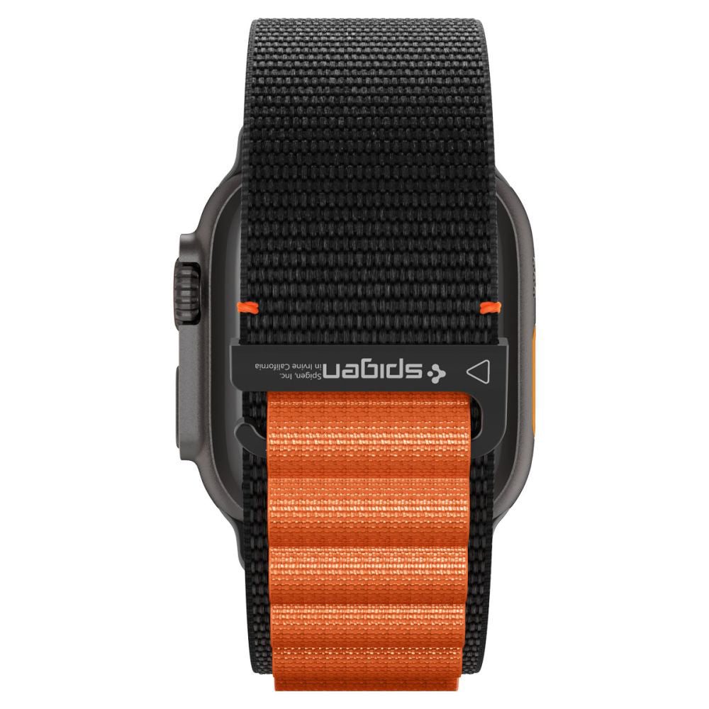 Spigen WBF1 Strap for Apple Watch 49mm / 46mm / 45mm / 44mm Series, Black Orange AMP10145