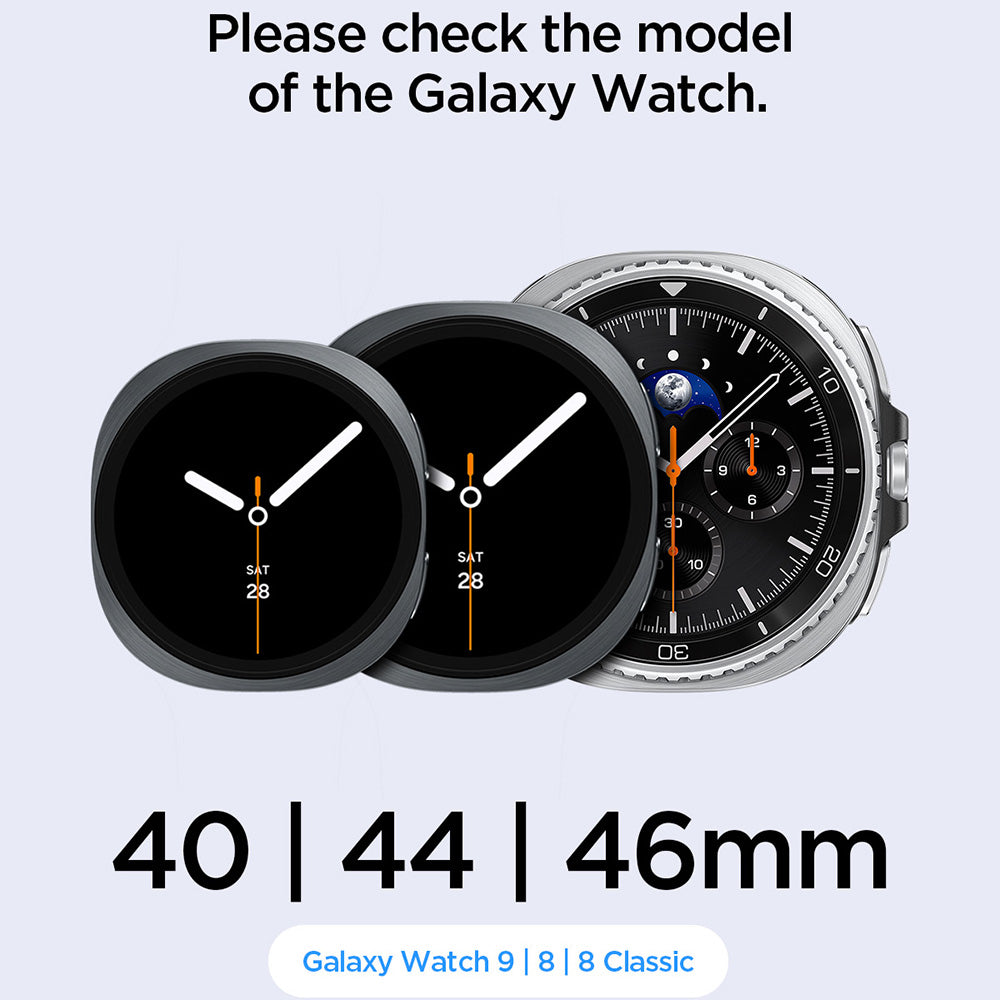 Spigen WBF1 band voor Samsung Galaxy Watch9 / Watch8 / Watch8 Classic Series, Zwart AMP11607