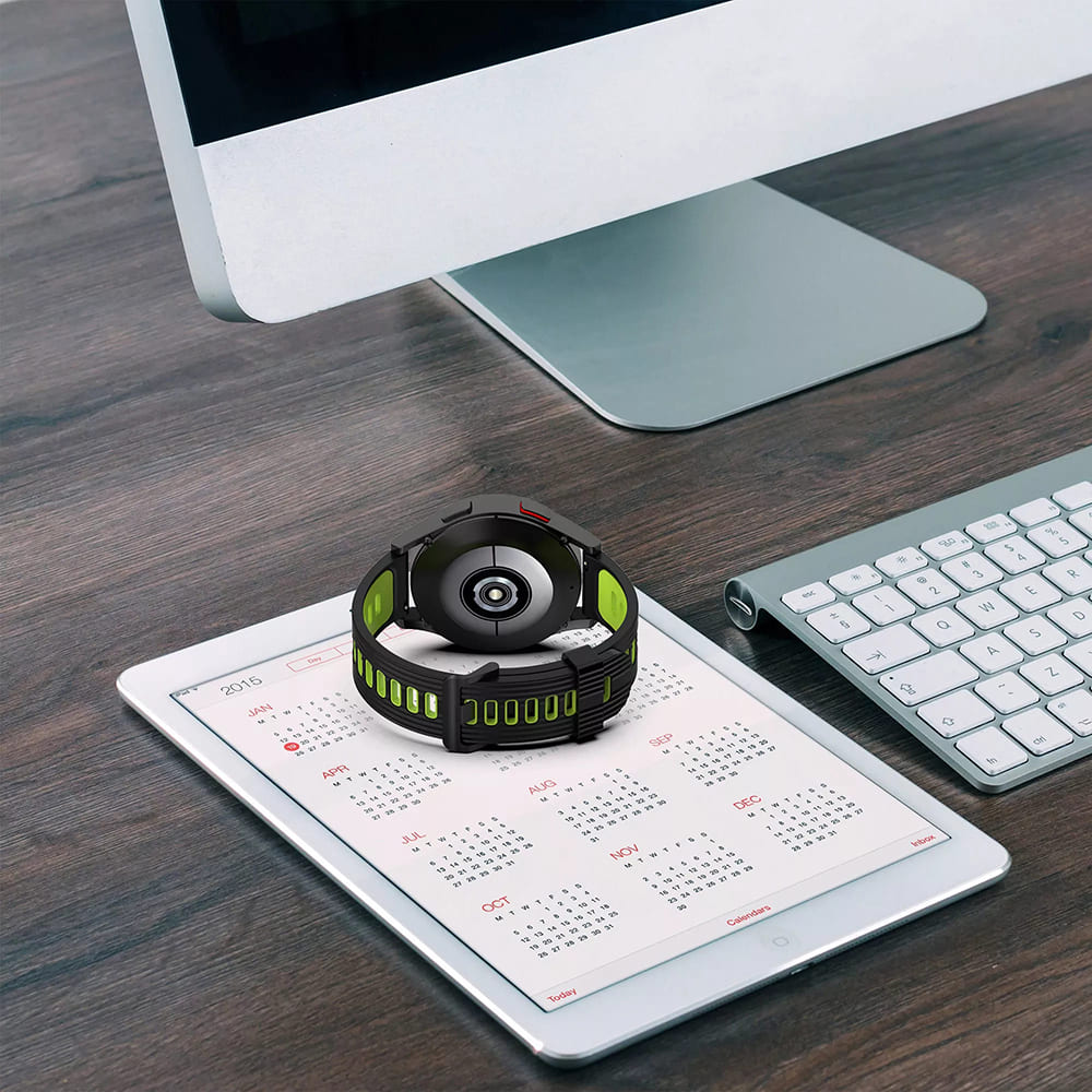Techsuit W002 Armband für Samsung Galaxy Watch / Huawei Watch Series, 20mm, Schwarz