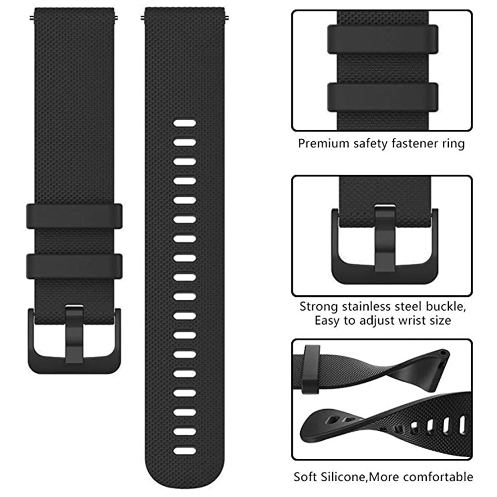 Bracelet Techsuit W006 pour Samsung Galaxy Watch / Huawei Watch Series, 22mm, Noir