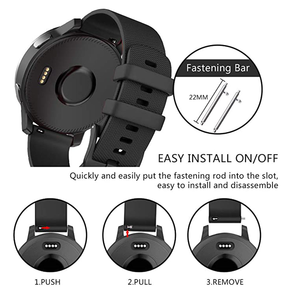 Bracelet Techsuit W006 pour Samsung Galaxy Watch / Huawei Watch Series, 22mm, Noir
