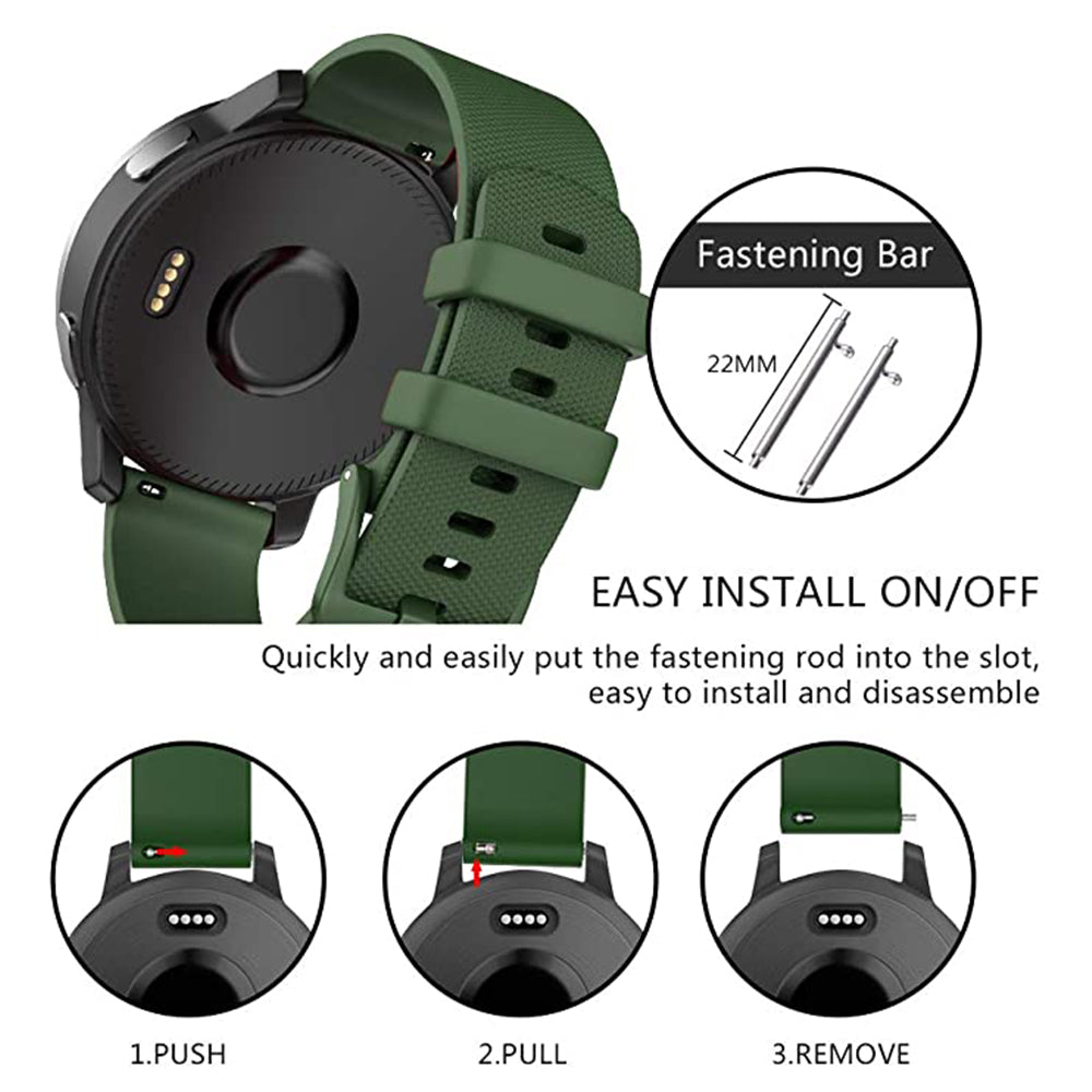 Bracelet Techsuit W006 pour Samsung Galaxy Watch / Huawei Watch Series, 22mm, Vert.
