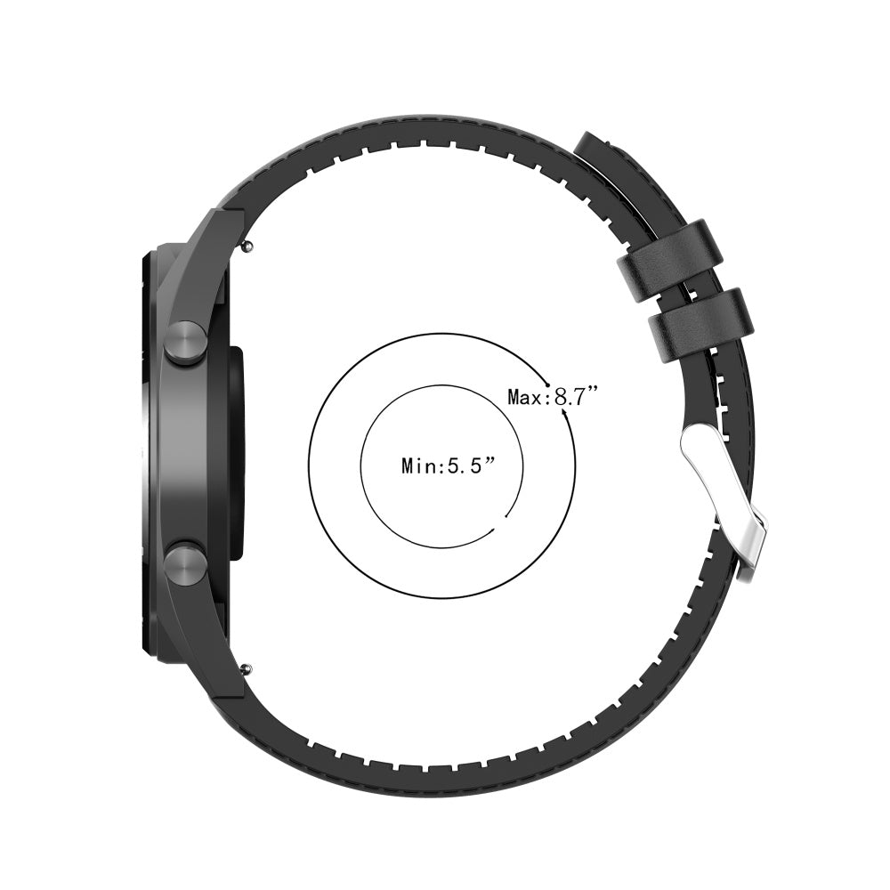Bracelet Techsuit W007 pour Samsung Galaxy Watch / Huawei Watch Series, 20mm, Noir.