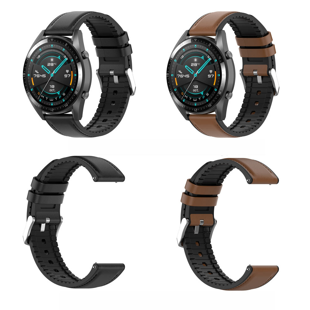 Bracelet Techsuit W007 pour Samsung Galaxy Watch / Huawei Watch Series, 20mm, Noir.