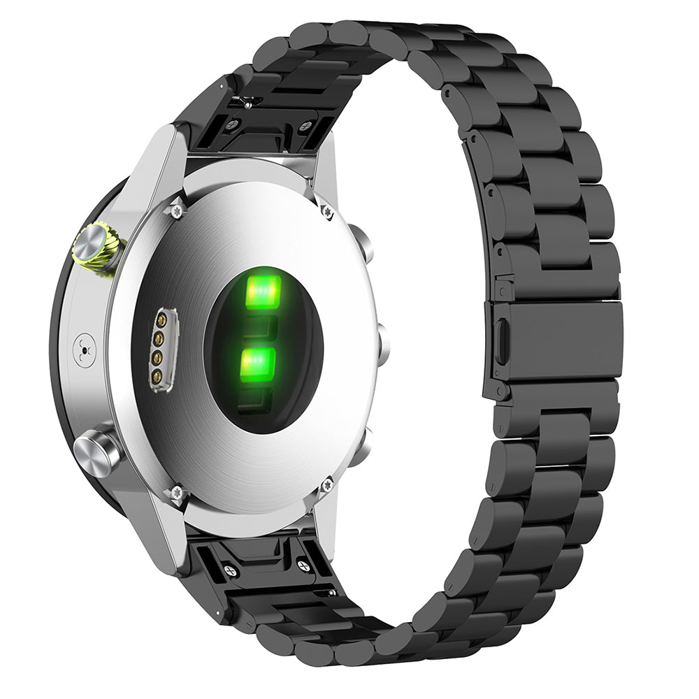 Techsuit W010 Armband für Garmin Watch Fenix / Forerunner Serie, 22mm, Schwarz