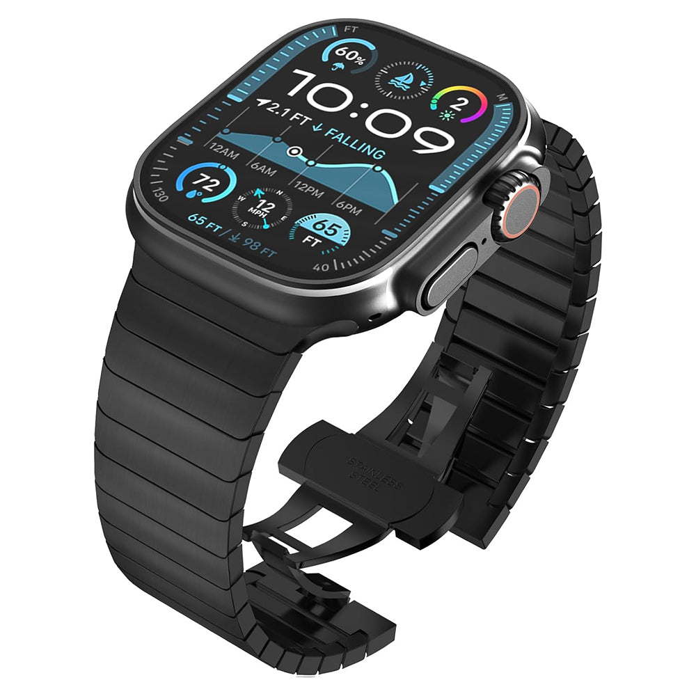 Techsuit W012 Armband für Apple Watch 49mm / 46mm / 45mm / 44mm / 42mm Serie, Schwarz