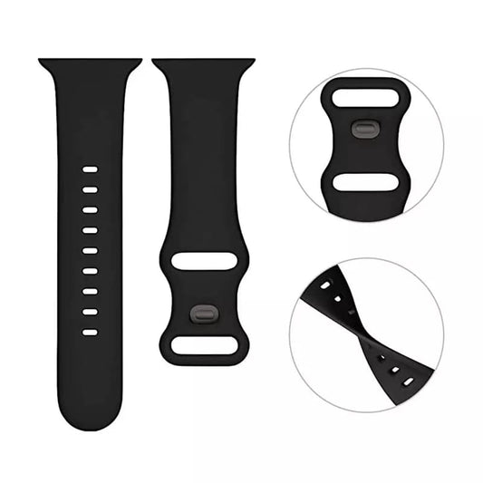 Techsuit W031 band voor Apple Watch 42mm / 41mm / 40mm / 38mm Series, Zwart