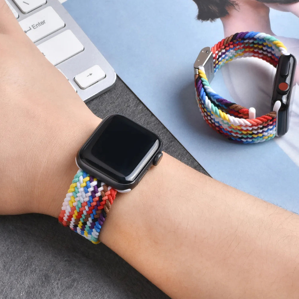 Techsuit W032 Armband für Apple Watch 49mm / 46mm / 45mm / 44mm / 42mm Serie, Grün Multicolor