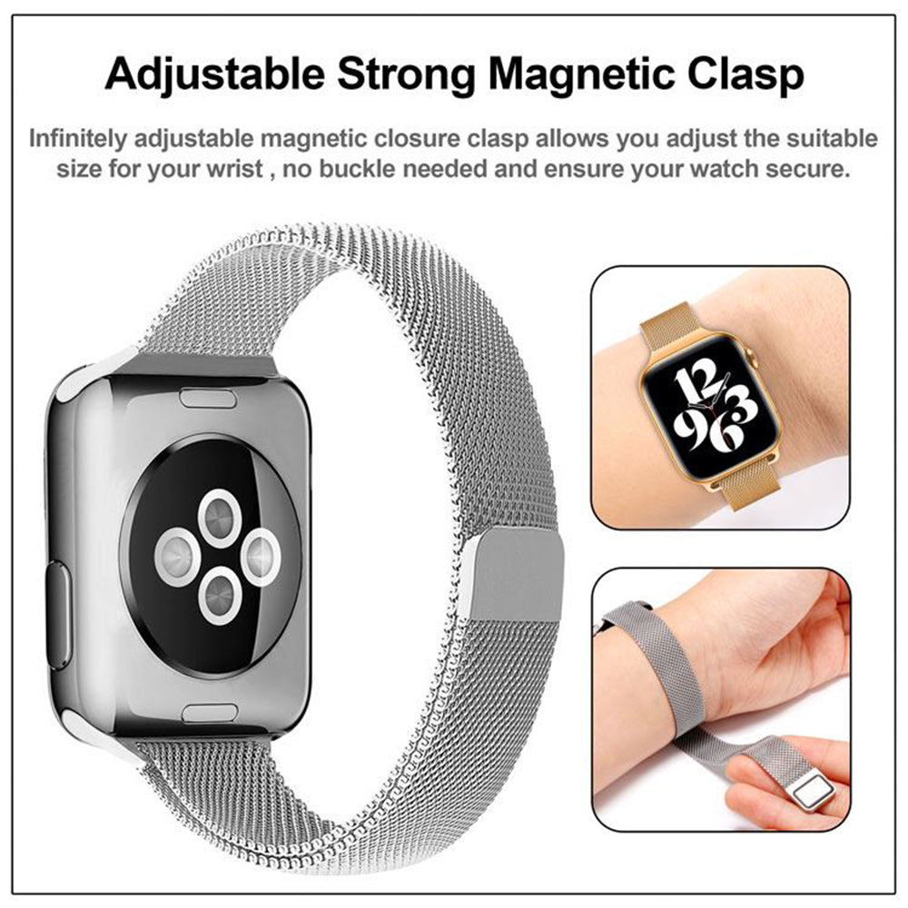 Techsuit W034 Armband für Apple Watch 42mm / 41mm / 40mm / 38mm Serie, Schwarz
