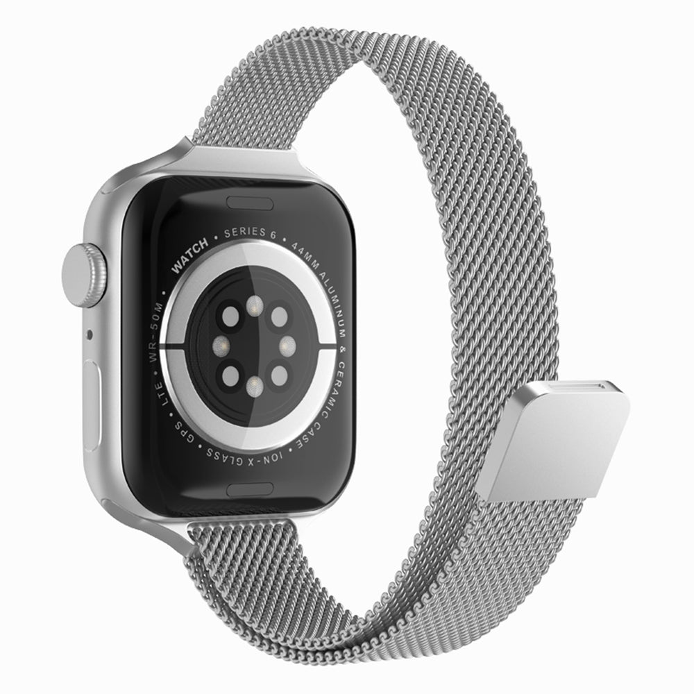 Techsuit W034 Armband für Apple Watch 49mm / 46mm / 45mm / 44mm / 42mm Serie, Silberfarben