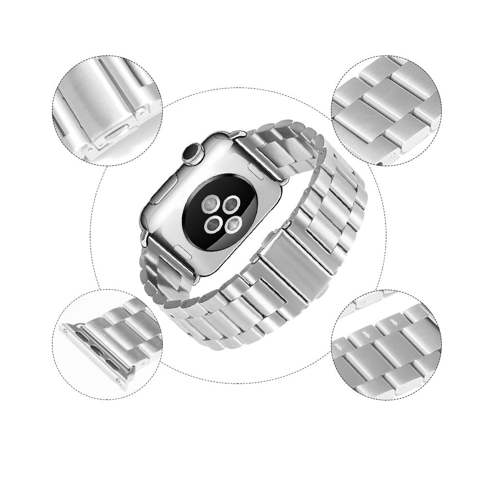 Techsuit W036 Armband für Apple Watch 42mm / 41mm / 40mm / 38mm Serie, Silberfarben