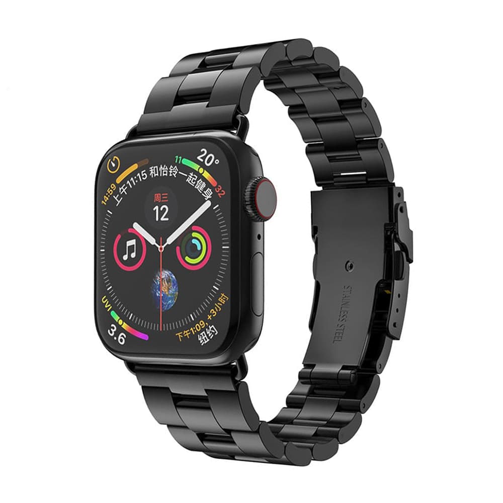 Bracelet Techsuit W036 pour Apple Watch 42mm / 41mm / 40mm / 38mm Series, Noir