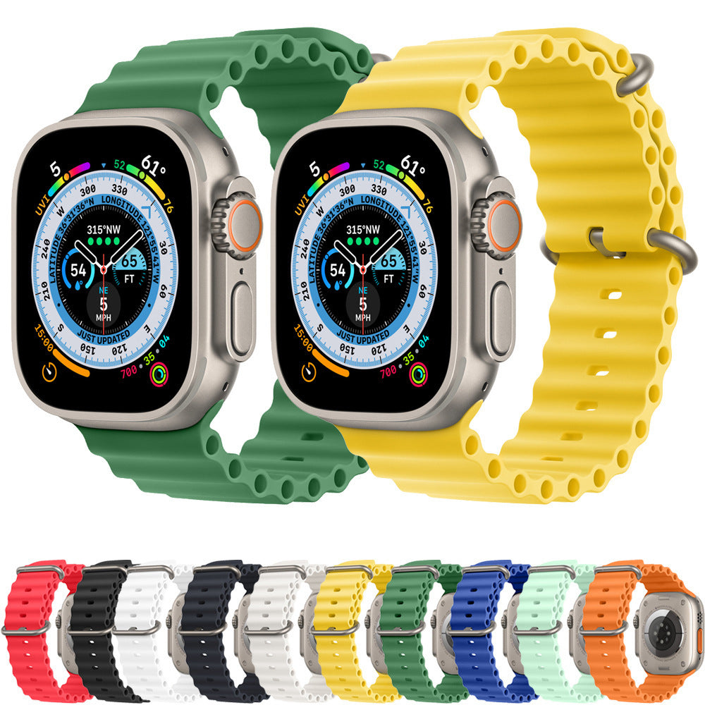 Bracelet Techsuit W038 pour Apple Watch 42mm / 41mm / 40mm / 38mm Series, Vert Foncé