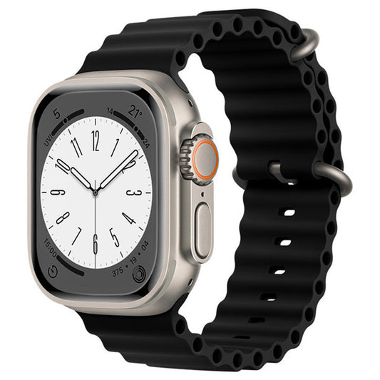 Techsuit W038 Armband für Apple Watch 49mm / 46mm / 45mm / 44mm / 42mm Serie, Schwarz