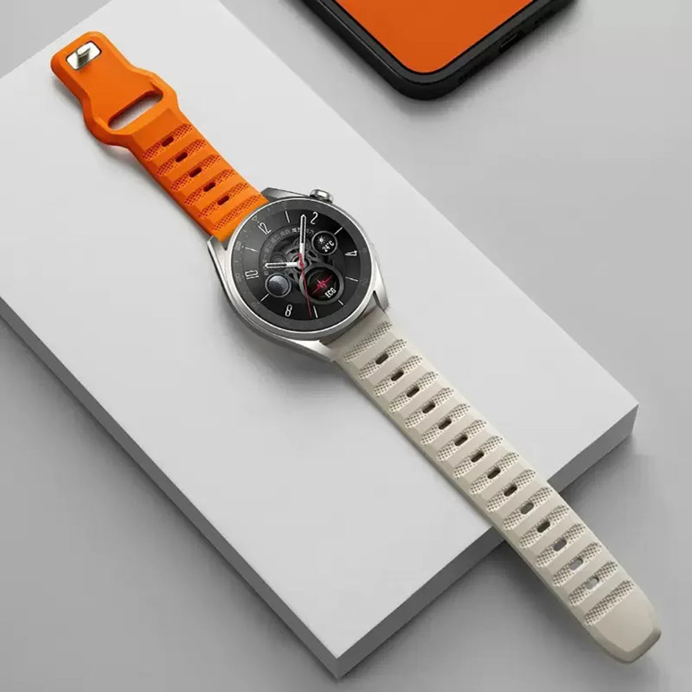 Bracelet Techsuit W050 pour Samsung Galaxy Watch / Huawei Watch Series, Beige Orange