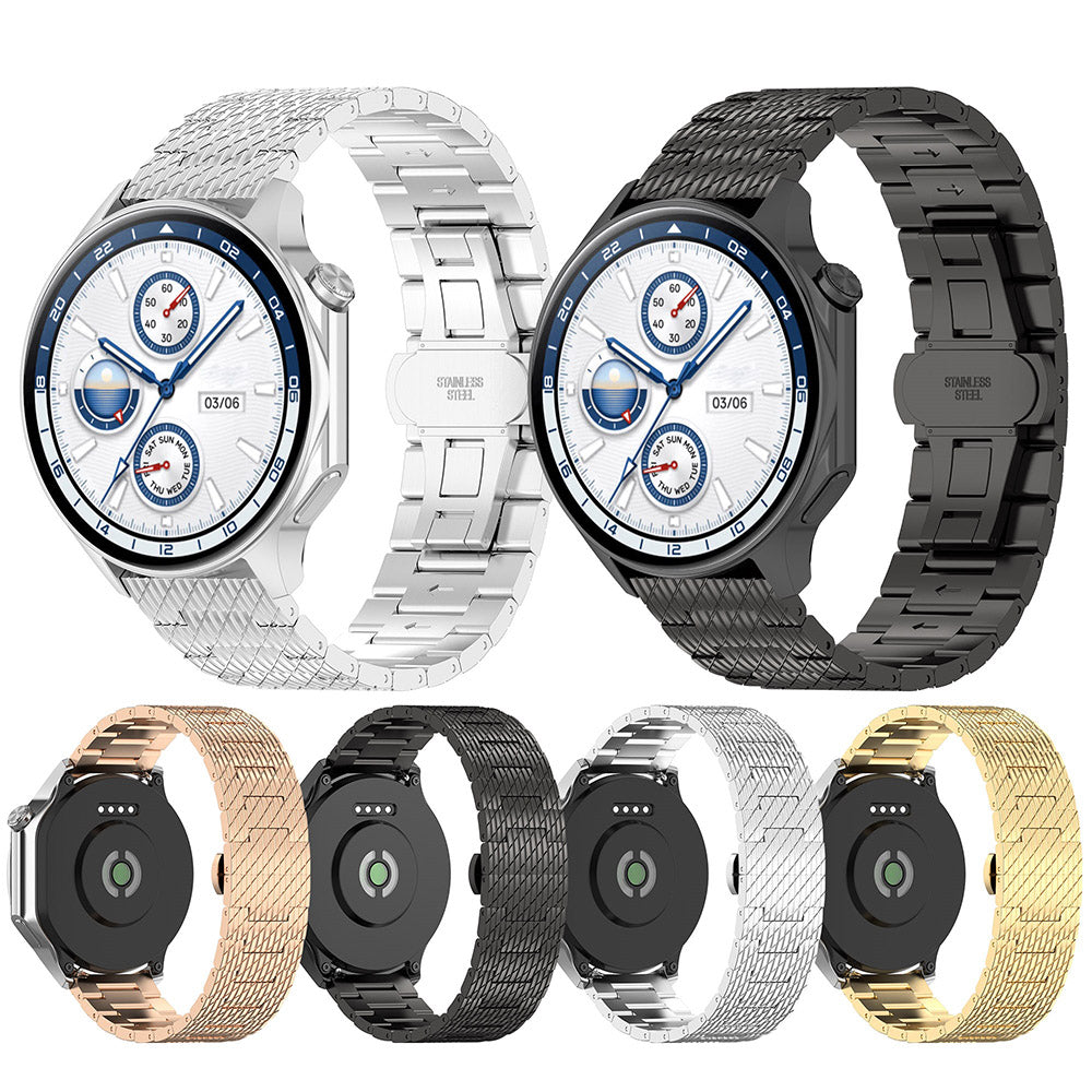 Techsuit W052 Armband für Samsung Galaxy Watch / Huawei Watch Series, 20mm, Silberfarben