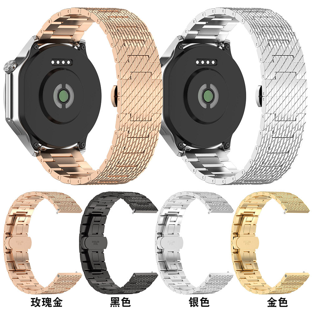 Techsuit W052 Armband für Samsung Galaxy Watch / Huawei Watch Series, 20mm, Silberfarben