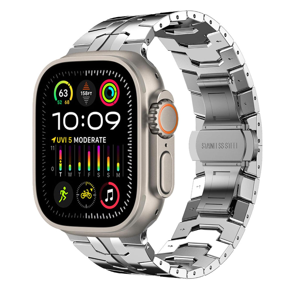 Techsuit W063 band voor Apple Watch 49mm / 46mm / 45mm / 44mm / 42mm Series, Zilverkleurig