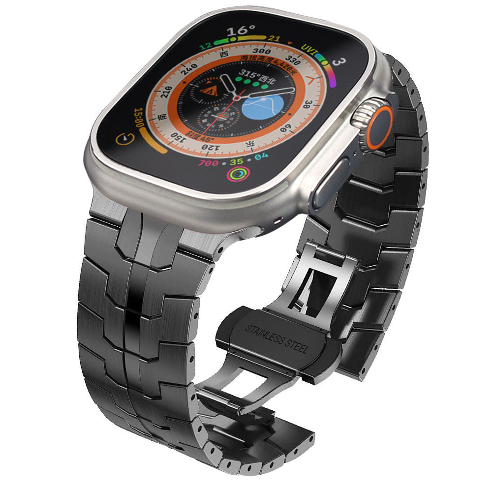 Techsuit W063 Armband für Apple Watch 49mm / 46mm / 45mm / 44mm / 42mm Serie, Schwarz