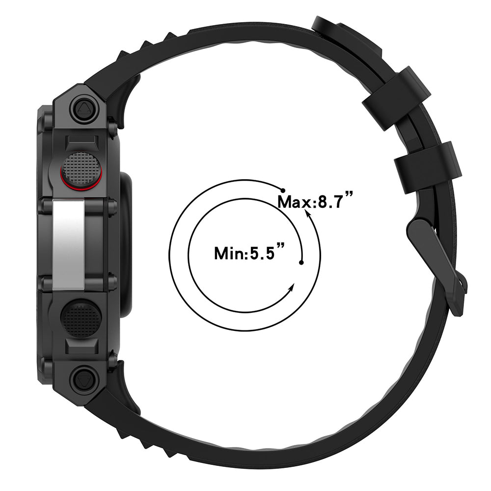 Bracelet Techsuit W067 pour Amazfit T-Rex 2, Noir