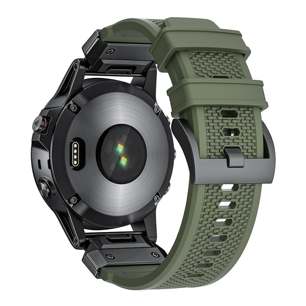 Bracelet Techsuit W068 pour Garmin Watch Fenix / Forerunner / Approach Series, 22mm, Orange Noir