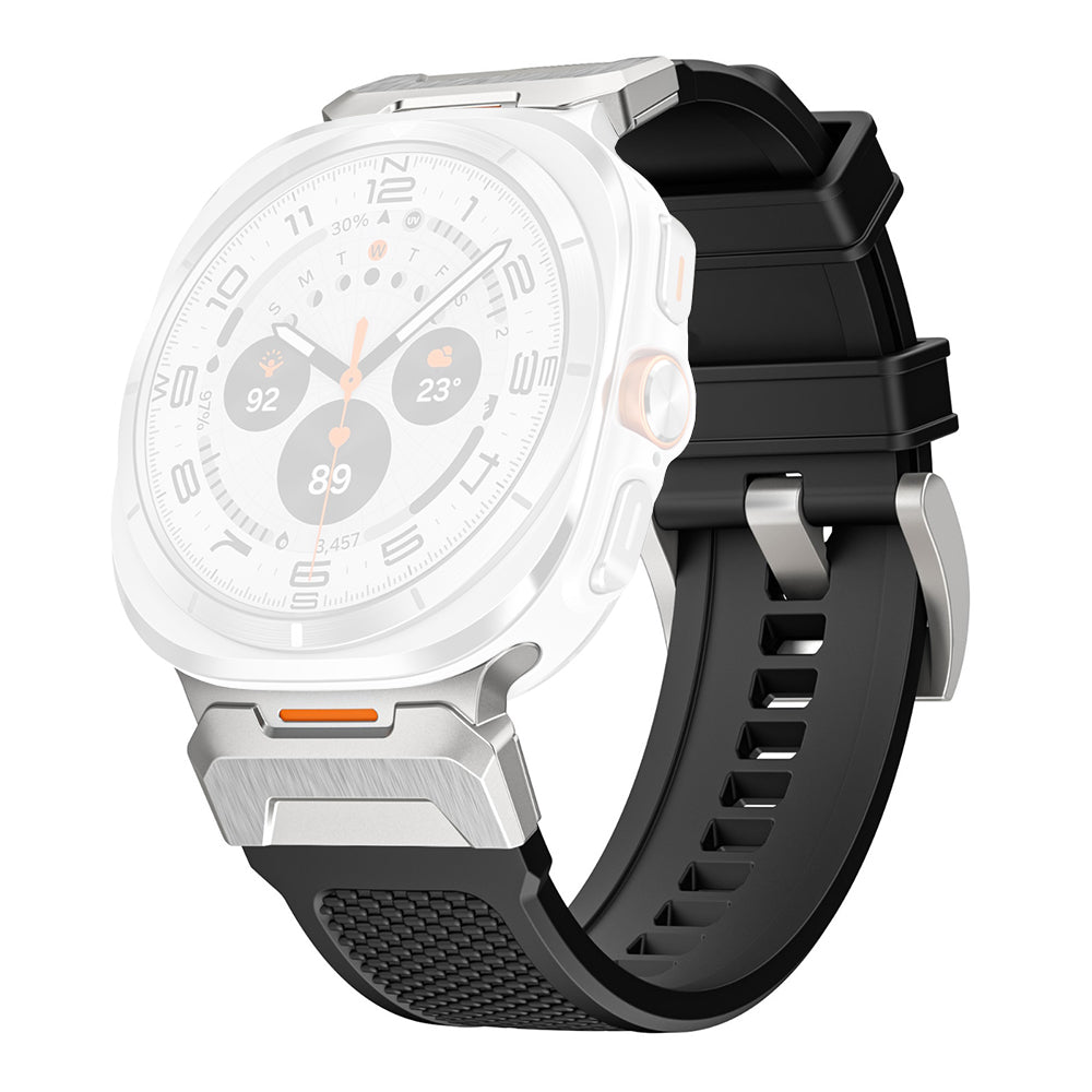 Techsuit W068 Armband für Samsung Galaxy Watch Ultra, Schwarz Silbern