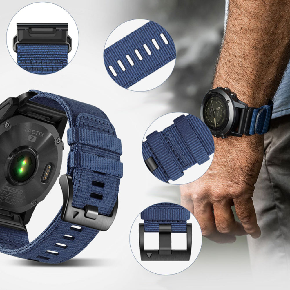 Bracelet Techsuit W070 pour Garmin Watch Fenix Series, 26mm, Noir