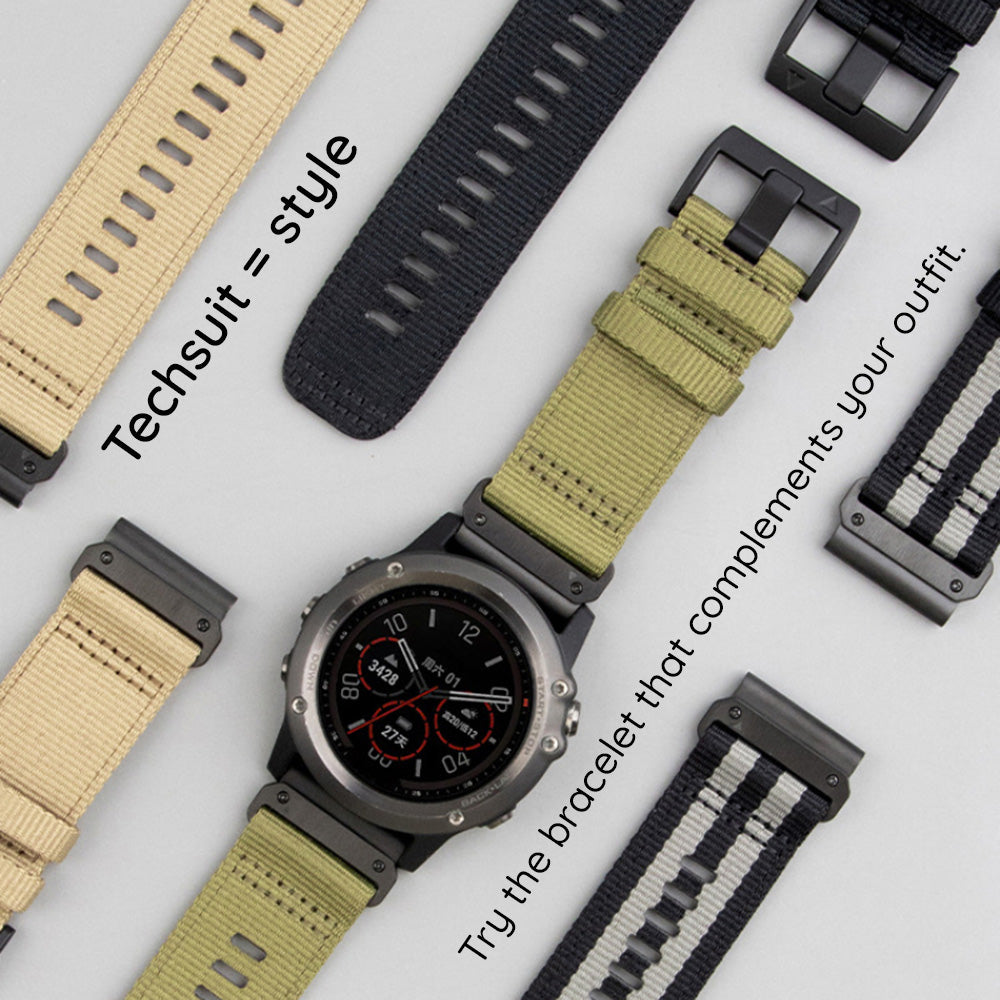 Techsuit W070 band voor Garmin Watch Fenix Series, 26mm, Oranje