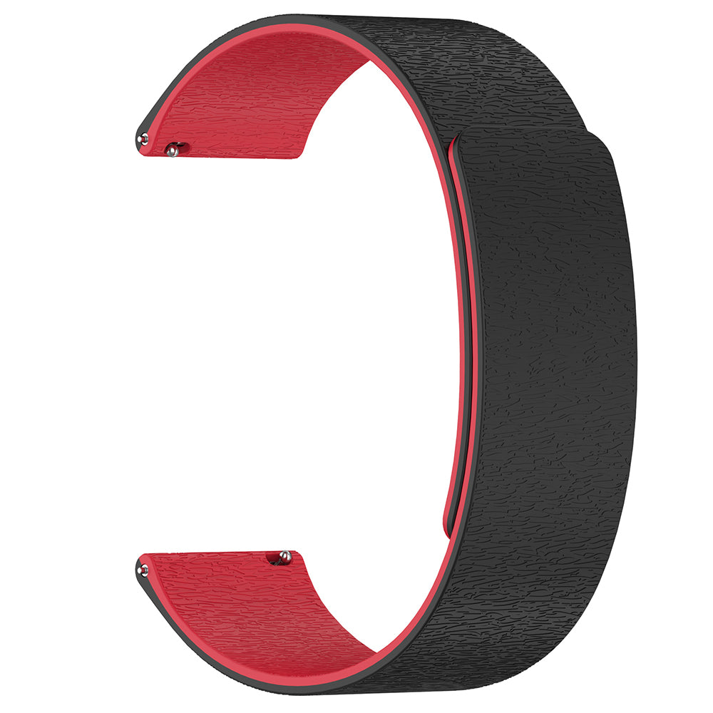 Techsuit W074 Armband für Samsung Galaxy Watch / Huawei Watch Series, 22mm, Schwarz Rot