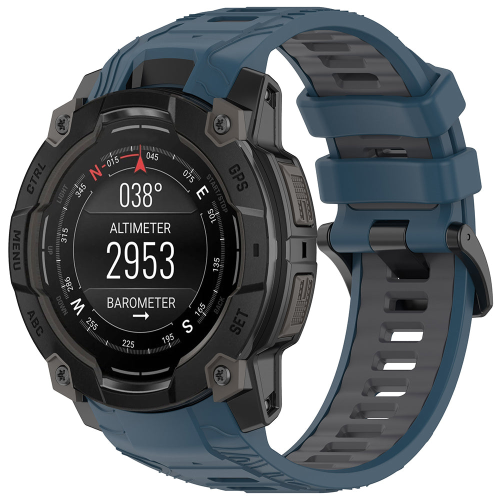 Techsuit W077 band voor Garmin Instinct 3 45mm Solar / Instinct 3 45mm, Marineblauw