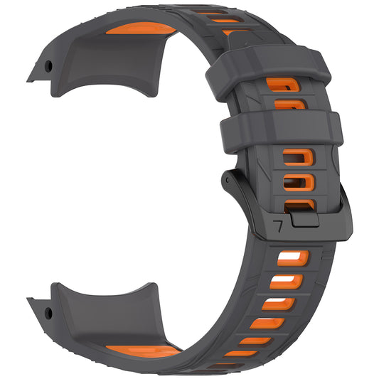 Bracelet Techsuit W077 pour Garmin Instinct 3 45mm Solar / Instinct 3 45mm, Gris Orange