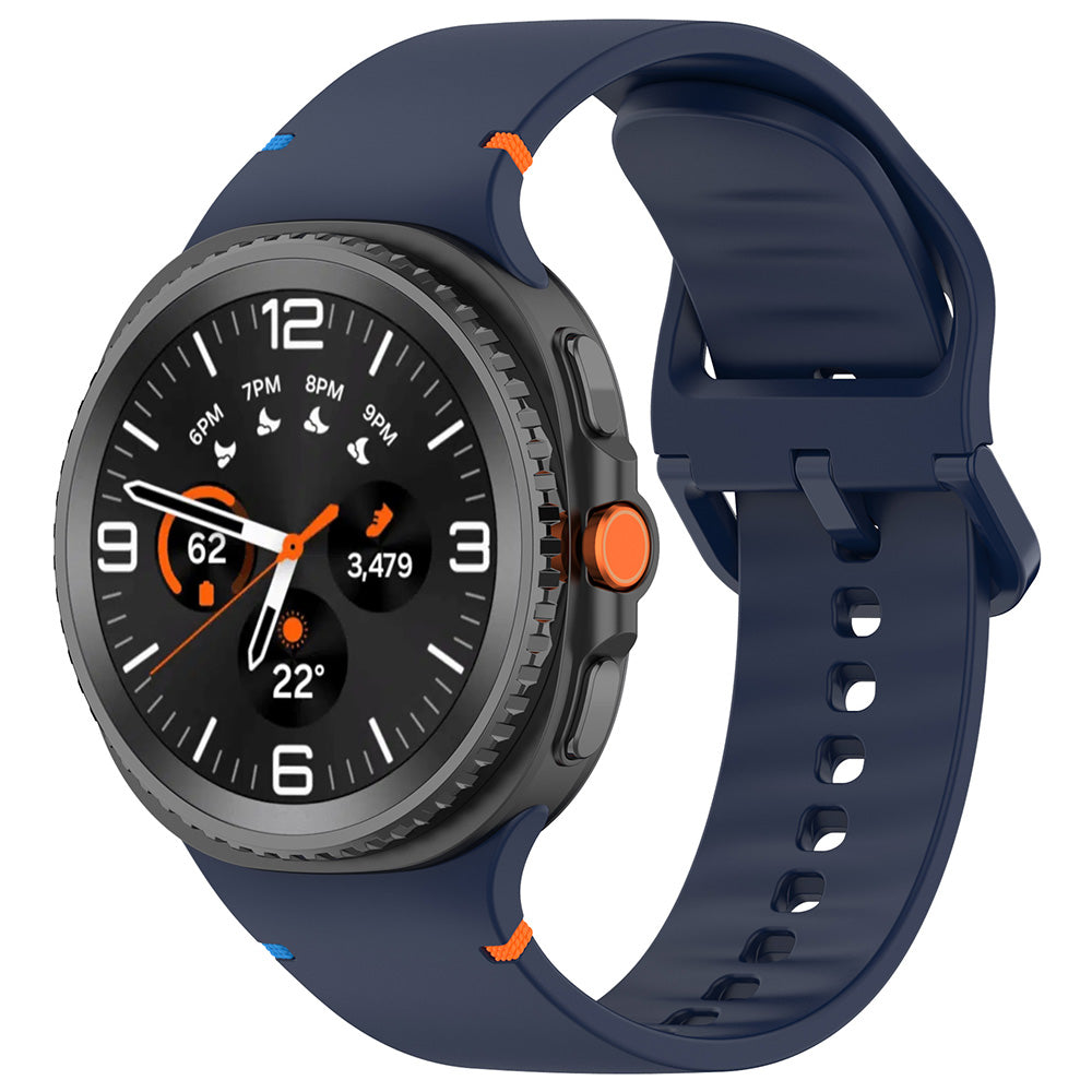 Bracelet Techsuit W079 pour Samsung Galaxy Watch 8 Classic / Watch8 44mm / Watch 8 40mm, Bleu Marine
