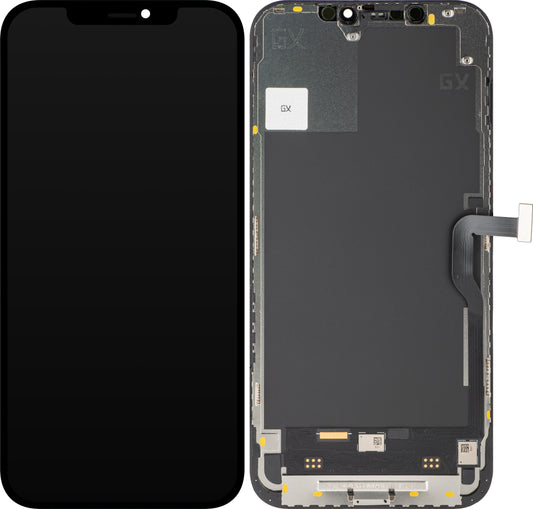 Écran tactile GX pour Apple iPhone 12 Pro Max, avec cadre, Version OLED IC Movable, Noir