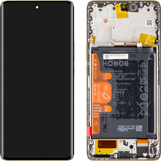 Display met aanraakscherm Honor Magic6 Lite, met frame en batterij, Oranje (Sunrise Orange), Service Pack 0235AHHS, Service Pack 0235AHHS