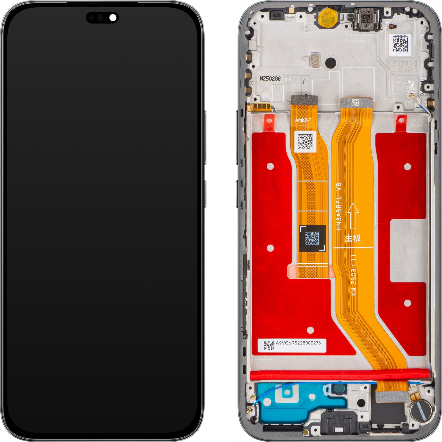 Écran tactile Honor 400 Lite avec cadre, Noir (Velvet Black), Pack de service 0235ANTF