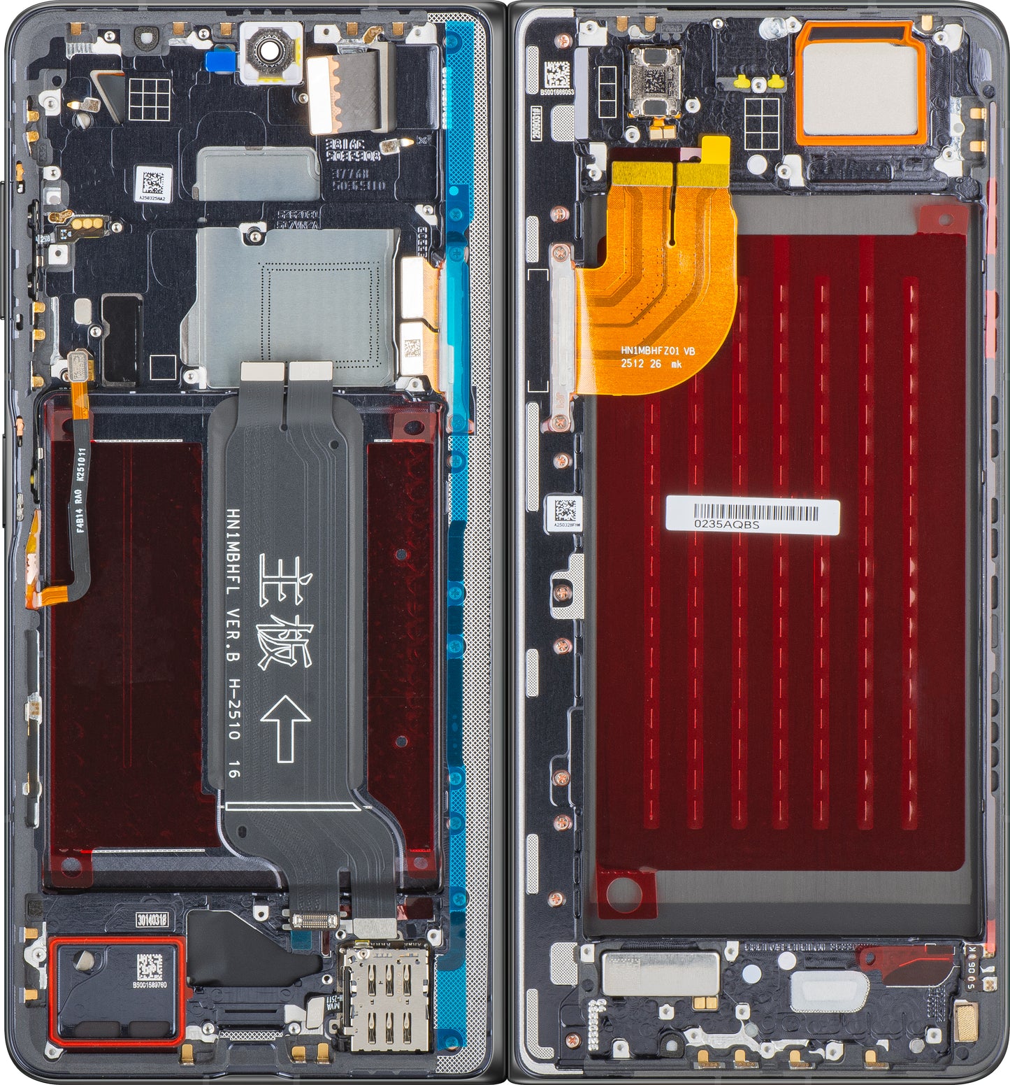 Display mit Touchscreen Honor Magic V5, mit Rahmen, Sub Inner, Schwarz, Service Pack 0235AQBS