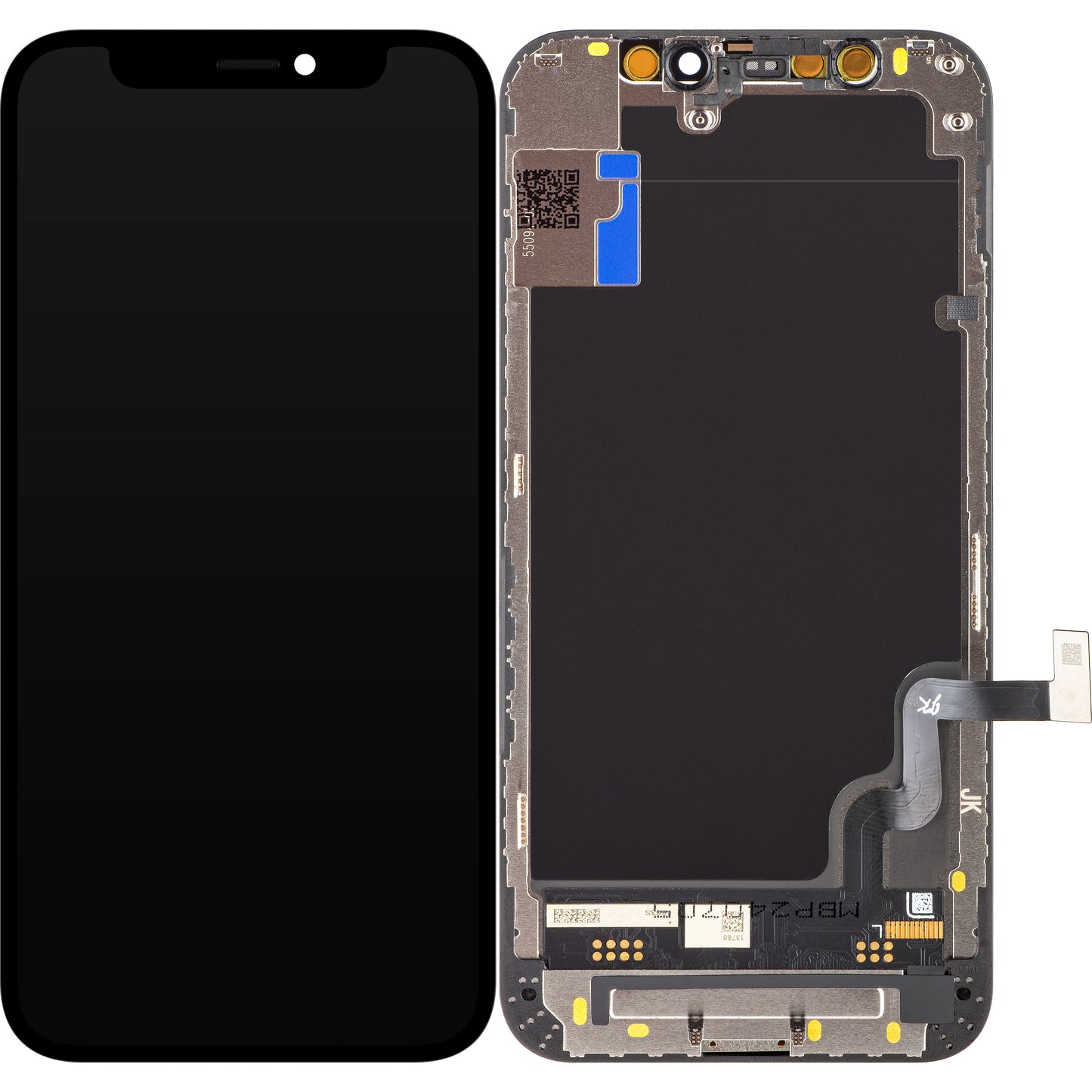 Touchscreen Display JK voor Apple iPhone 12 mini, met frame, In-Cell LCD-versie, zwart