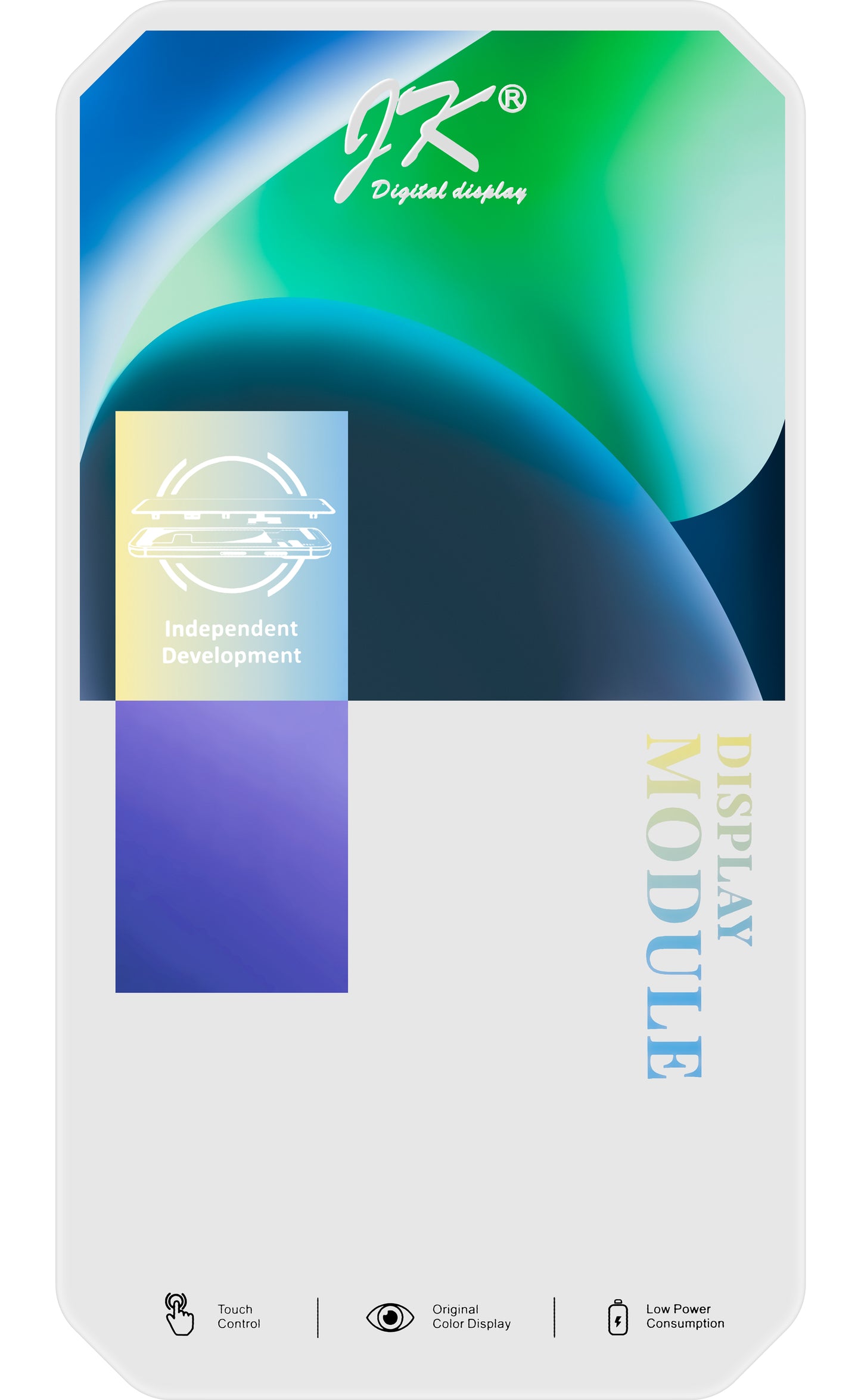 JK Touchscreen Display für Apple iPhone 15, mit Rahmen, In-Cell LCD Version, Schwarz