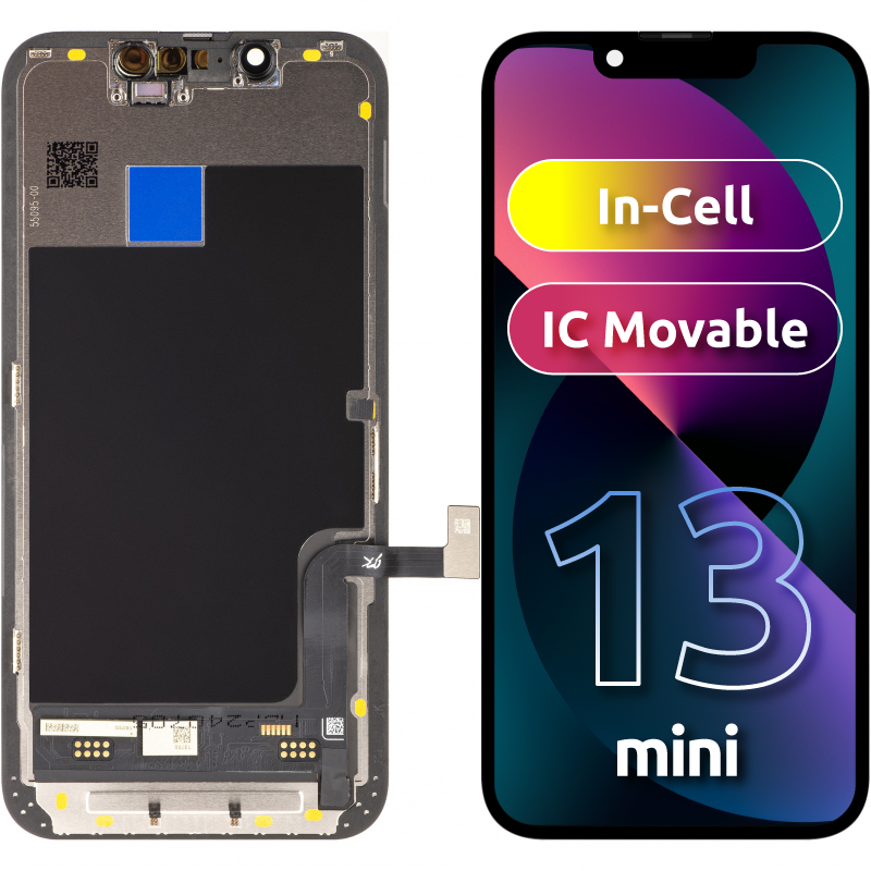 JK Touchscreen Display voor Apple iPhone 13 mini, met frame, In-Cell LCD-versie, zwart