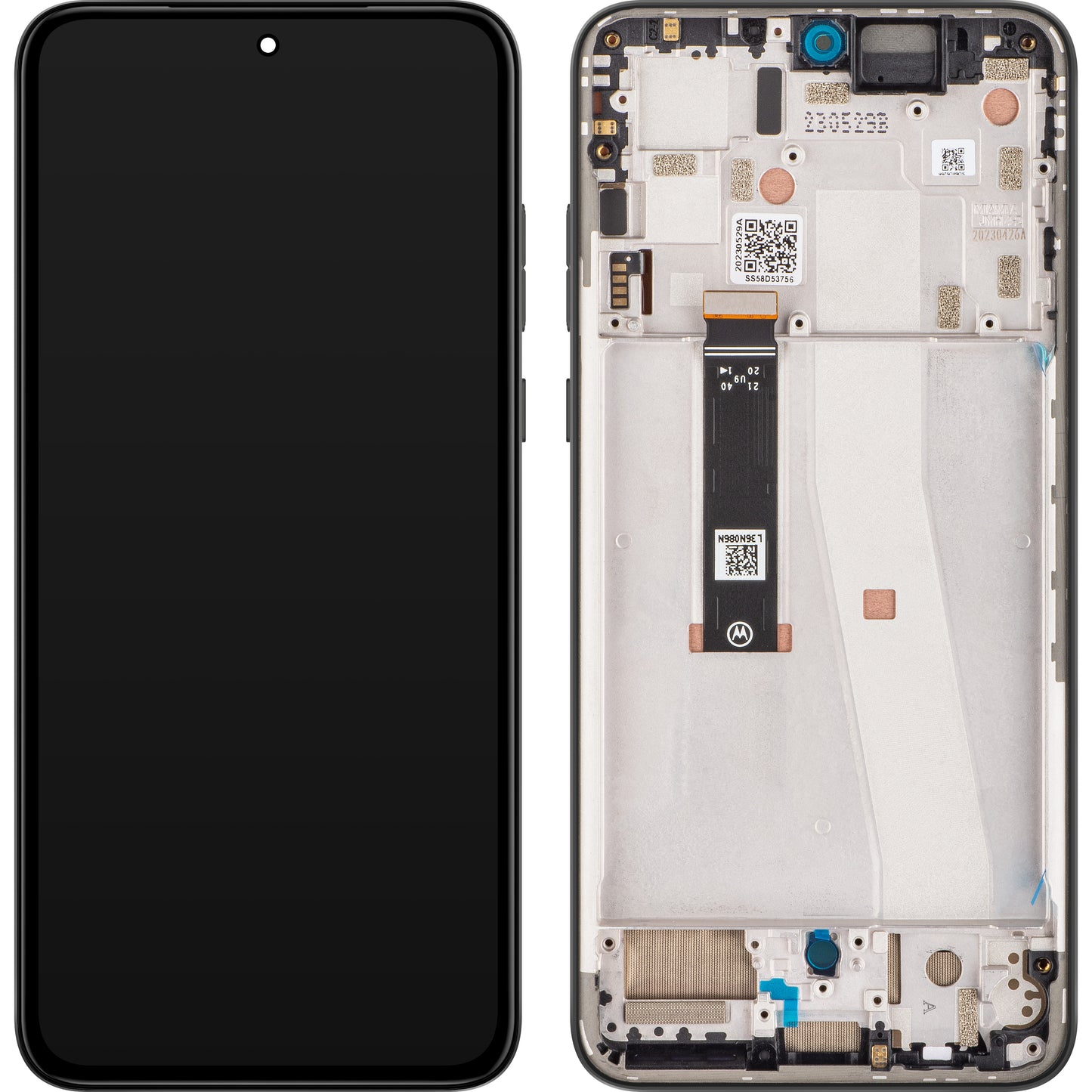 Touchscreen scherm Motorola Edge 30 Neo, met frame, zwart (Black Onyx), Service Pack 5D68C21403