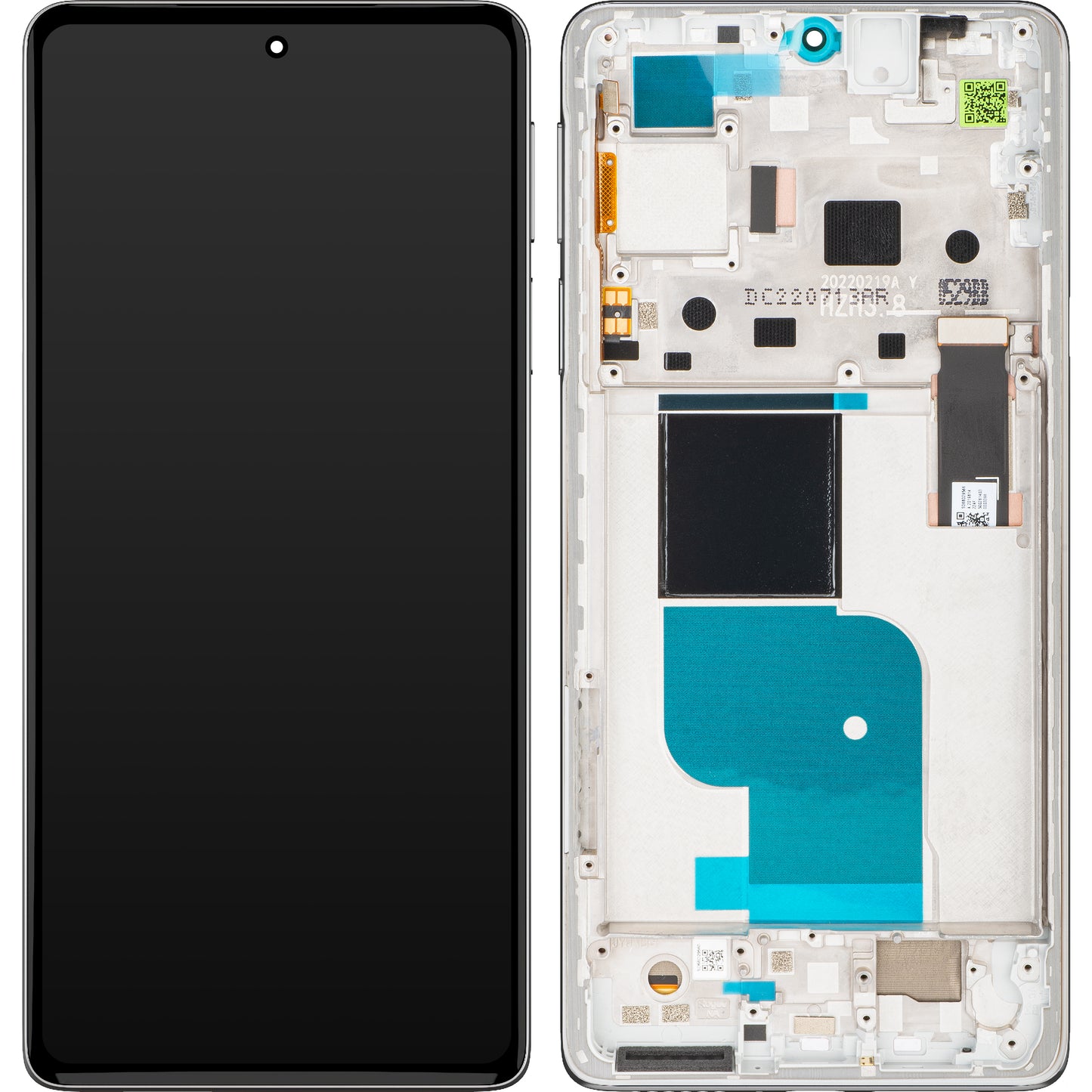 Touchscreen scherm Motorola Edge 30 Pro, met frame, zilver (Stardust wit), Service Pack 5D68C20277